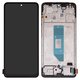 Дисплей для Xiaomi Redmi Note 14 4G, черный, с рамкой, Сopy, (TFT), 159.6mm, 24117RN76G, 24117RN76O, global version