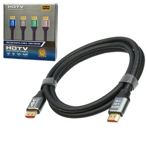 Кабель HDMI 2.0V 4K 3840P, 5 м, з позолоченими конекторами, чорний