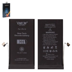 Аккумулятор Deji для Apple iPhone 13, Li ion, 3,84 B, 3510 мАч, повышенная ёмкость, без ошибки, decode battery