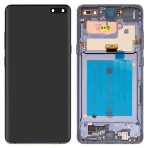Дисплей для Samsung G977 Galaxy S10 5G, G977B Galaxy S10 5G, черный, с рамкой, Оригинал переклеено стекло 