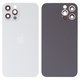 Задняя панель корпуса для iPhone 12 Pro, серебристая, белая, со стеклом камеры, small hole, silver