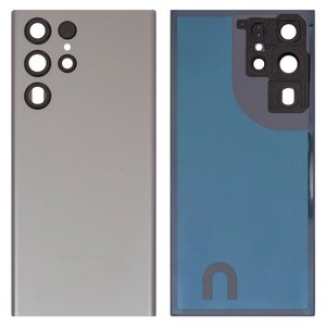 Задняя панель корпуса для Samsung S908B Galaxy S22 Ultra 5G, серая, со стеклом камеры, graphite