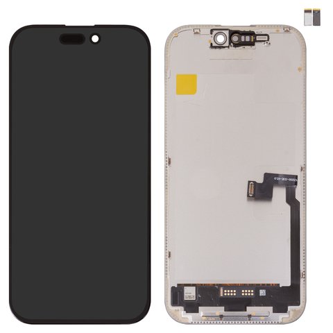 Дисплей для iPhone 16 Pro, чорний, з рамкою, High Copy, без мікросхеми, OLED , DD OLED soft, 120Hz