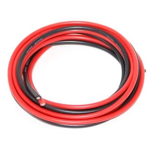 Провод двойной в силиконовой изоляции 14AWG, 2,08 мм², 1 м, черный, красный